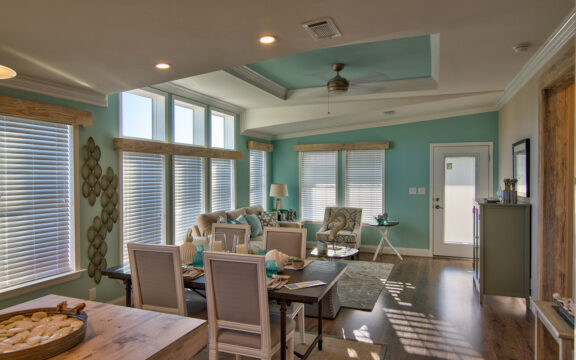 Family room and dining area - The Riviera II, 3 Bedroom, 2 Bath, 2,040 Sq. Ft. manufactured home by Palm Harbor in Plant City